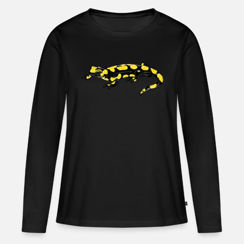Feuersalamander / Fire Salamander I - Frauen Premium Bio Langarmshirt - Schwarz