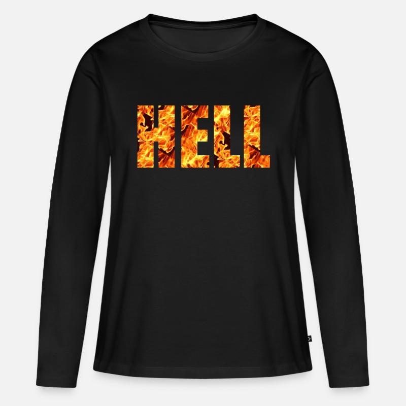 HELL - Frauen Premium Bio Langarmshirt - Schwarz