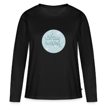 Rester au chaud - T-shirt manches longues Premium bio Femme - noir - Devant - Julia (174cm)