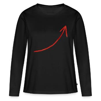 flèche de croissance rouge - T-shirt manches longues Premium bio Femme - noir - Devant - Julia (174cm)