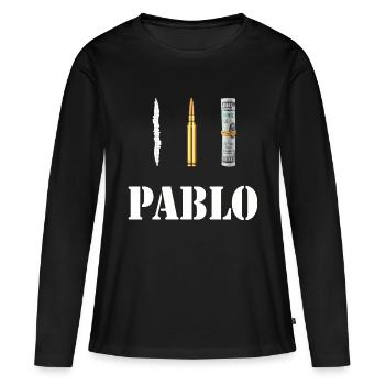 Pablo Escobar Cocaïne - T-shirt manches longues Premium bio Femme - noir - Devant - Julia (174cm)