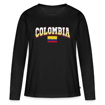 Colombie - T-shirt manches longues Premium bio Femme - noir - Devant - Julia (174cm)