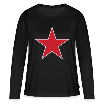 Russie Flag Round Target - T-shirt manches longues Premium bio Femme - noir - Devant - Julia (174cm)