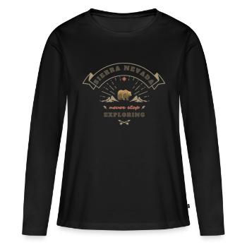 Sierra Nevada Vintage USA Bär Berge Geschenk - Frauen Premium Bio Langarmshirt - Schwarz - Vorne - Julia (174cm)
