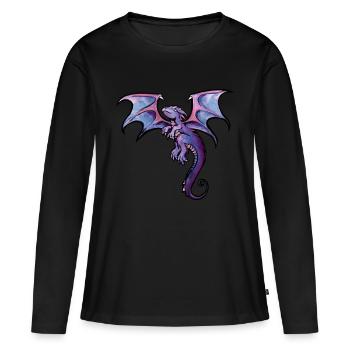dragon - T-shirt manches longues Premium bio Femme - noir - Devant - Julia (174cm)