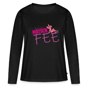 Matsch Lauf Fee Teamshirt - Frauen Premium Bio Langarmshirt - Schwarz - Vorne - Julia (174cm)