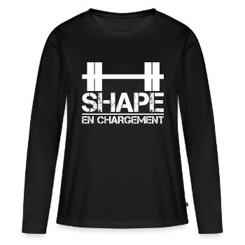 shape en chargement cadeau blague muscu humour - T-shirt manches longues Premium bio Femme - noir - Devant - Julia (174cm)