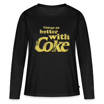 Better With cola - T-shirt manches longues Premium bio Femme - noir - Devant - Julia (174cm)