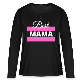 Best Mama - Women's Premium Organic Long Sleeve Shirt - black - Front - Julia (174cm)