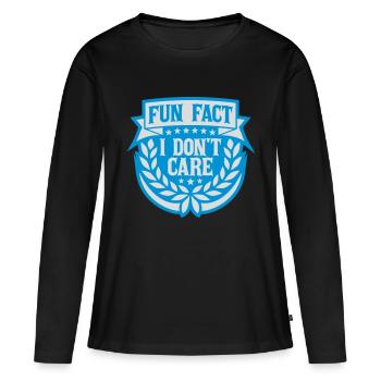 Je me fiche des faits - T-shirt manches longues Premium bio Femme - noir - Devant - Julia (174cm)
