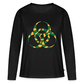 Symbole Biohazard Fissures Design - T-shirt manches longues Premium bio Femme - noir - Devant - Julia (174cm)