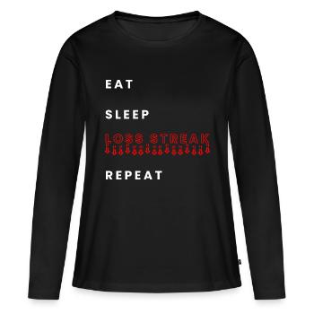 Manger la série de perte de sommeil répéter - T-shirt manches longues Premium bio Femme - noir - Devant - Julia (174cm)