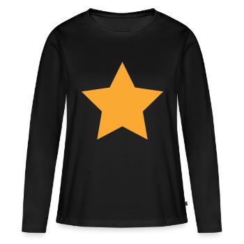 Star - Women's Premium Organic Long Sleeve Shirt - black - Front - Julia (174cm)