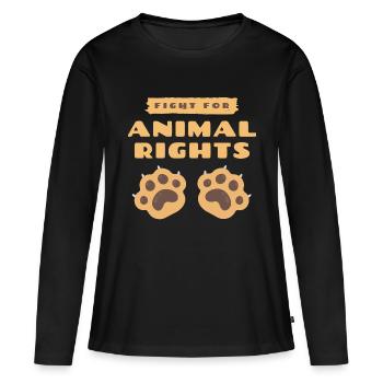 Fight For Animal Rights - Women's Premium Organic Long Sleeve Shirt - black - Front - Julia (174cm)