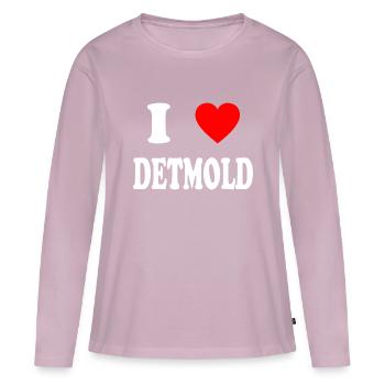 I love Detmold - Frauen Premium Bio Langarmshirt - Altrosa - Vorne - Julia (174cm)
