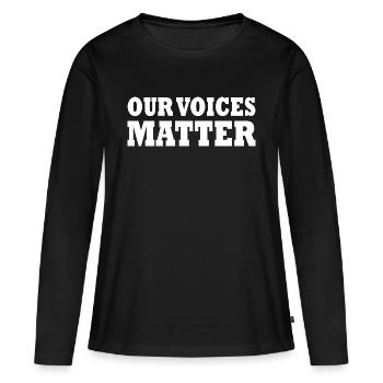 Our voices matter - T-shirt manches longues Premium bio Femme - noir - Devant - Julia (174cm)