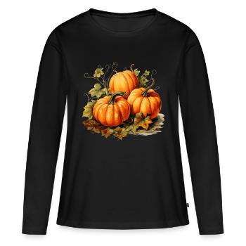 Gourdes - T-shirt manches longues Premium bio Femme - noir - Devant - Julia (174cm)