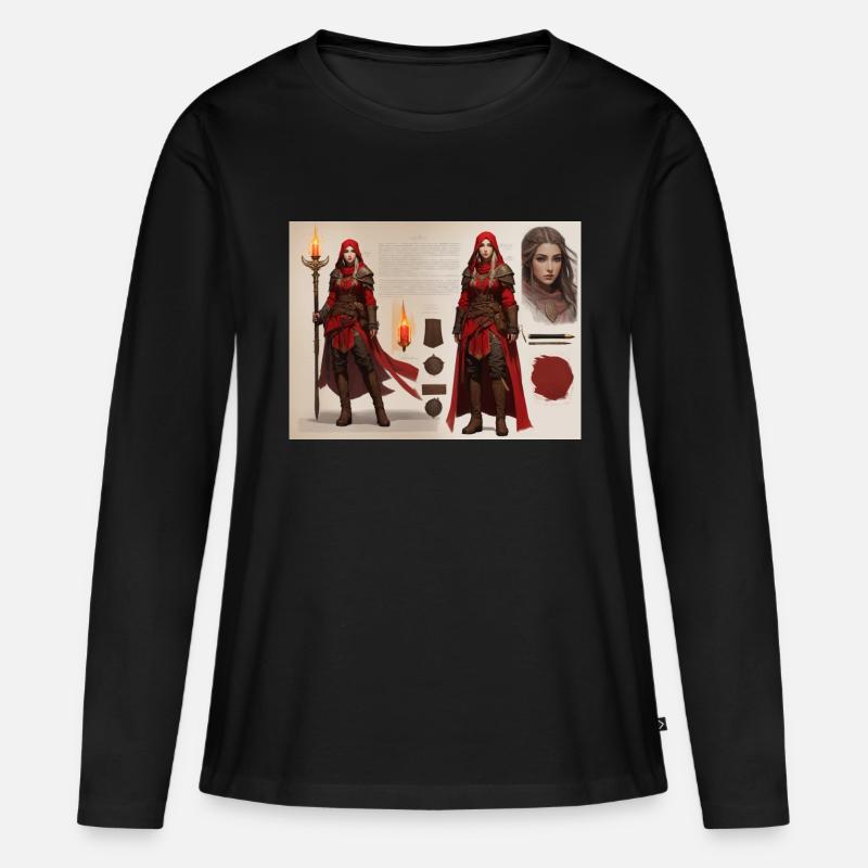 Rotkäppchen-Mädchen - Frauen Premium Bio Langarmshirt - Schwarz