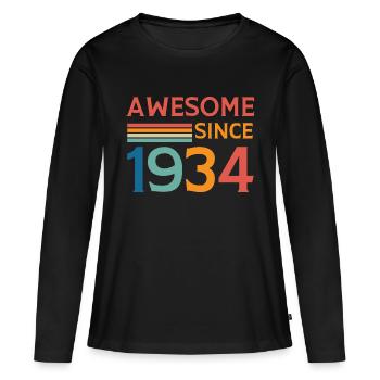 Awesome since 1934 - T-shirt manches longues Premium bio Femme - noir - Devant - Julia (174cm)