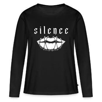 Freedom Silence Silence - Lips in Barbed Wire - Women's Premium Organic Long Sleeve Shirt - black - Front - Julia (174cm)