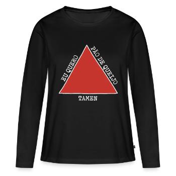 Eu Quero Pão de Queijo Tamen - T-shirt manches longues Premium bio Femme - noir - Devant - Julia (174cm)