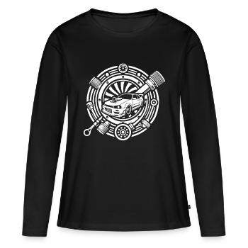 Logo de tuning automobile - T-shirt manches longues Premium bio Femme - noir - Devant - Julia (174cm)