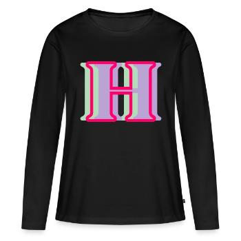 Multi-coloured letter h - Women's Premium Organic Long Sleeve Shirt - black - Front - Julia (174cm)