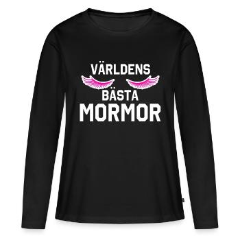 Världens bästa mormor - T-shirt manches longues Premium bio Femme - noir - Devant - Julia (174cm)