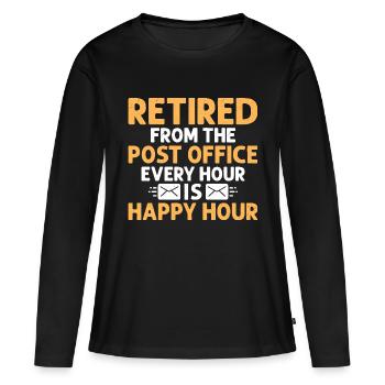 Retraité de la Poste Facteur Travailleur de la poste - T-shirt manches longues Premium bio Femme - noir - Devant - Julia (174cm)