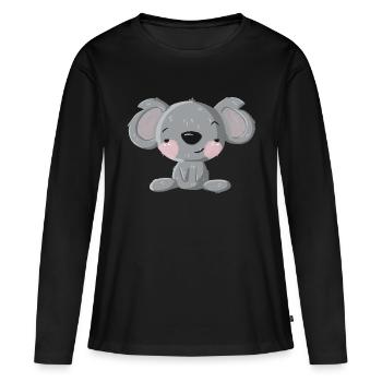 Flirt Koala - Frauen Premium Bio Langarmshirt - Schwarz - Vorne - Julia (174cm)