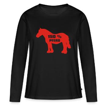 Cheval 150 pour cent - Cold Blood - T-shirt manches longues Premium bio Femme - noir - Devant - Julia (174cm)