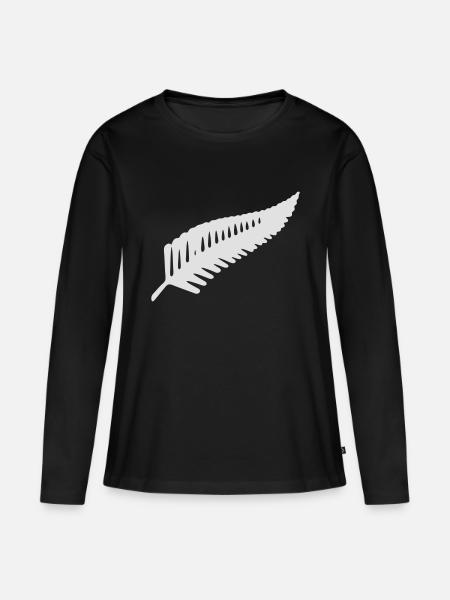 Ein Farn - Frauen Premium Bio Langarmshirt - Schwarz