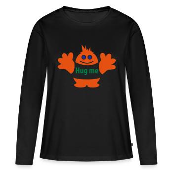 Hug Me - Frauen Premium Bio Langarmshirt - Schwarz - Vorne - Julia (174cm)