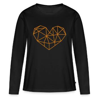 Goldenes Herz - Frauen Premium Bio Langarmshirt - Schwarz - Vorne - Julia (174cm)