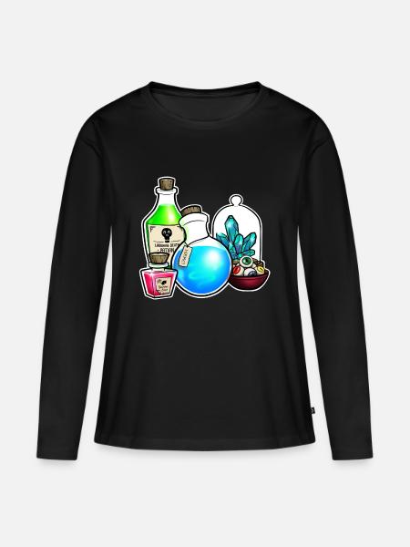 Witch's Kitchen - Frauen Premium Bio Langarmshirt - Schwarz