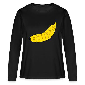 banane - T-shirt manches longues Premium bio Femme - noir - Devant - Julia (174cm)