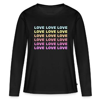 Amour Amour Amour - T-shirt manches longues Premium bio Femme - noir - Devant - Julia (174cm)