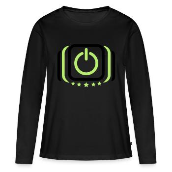 Power on off on off switch - Women's Premium Organic Long Sleeve Shirt - black - Front - Julia (174cm)