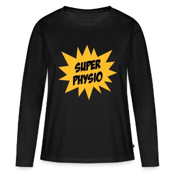 Super Physio - T-shirt manches longues Premium bio Femme - noir - Devant - Julia (174cm)