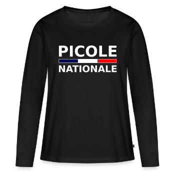 picole nationale - T-shirt manches longues Premium bio Femme - noir - Devant - Julia (174cm)