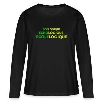 Écologique Echo logique Ecole logique - T-shirt manches longues Premium bio Femme - noir - Devant - Julia (174cm)