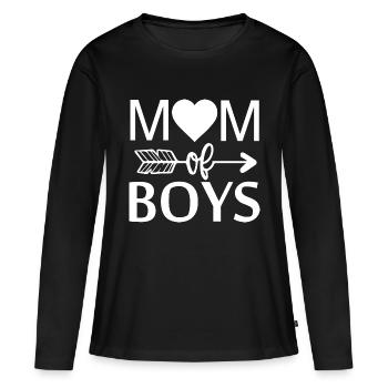 Mom of boys - Women's Premium Organic Long Sleeve Shirt - black - Front - Julia (174cm)