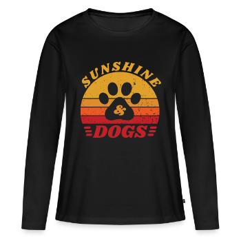 sunshine and dogs - T-shirt manches longues Premium bio Femme - noir - Devant - Julia (174cm)