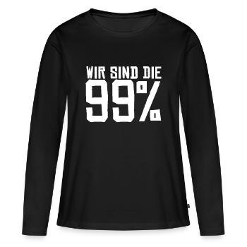 Nous sommes les 99 - T-shirt manches longues Premium bio Femme - noir - Devant - Julia (174cm)