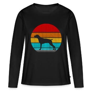 Zeiger - Frauen Premium Bio Langarmshirt - Schwarz - Vorne - Julia (174cm)