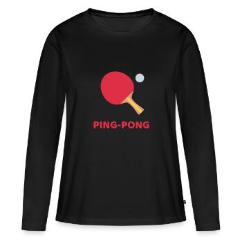 Ping pong - Women's Premium Organic Long Sleeve Shirt - black - Front - Julia (174cm)