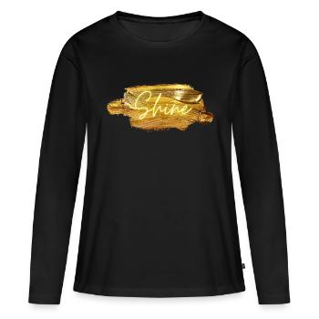 Golden Shine - Frauen Premium Bio Langarmshirt - Schwarz - Vorne - Julia (174cm)
