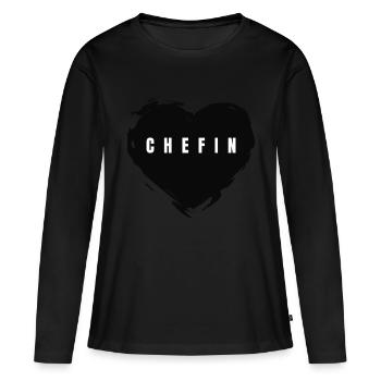 Chefin - Frauen Premium Bio Langarmshirt - Schwarz - Vorne - Julia (174cm)