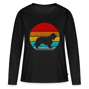 Cocker Spaniel - Frauen Premium Bio Langarmshirt - Schwarz - Vorne - Julia (174cm)