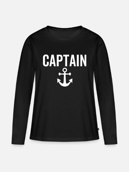 Kapitän Anker - Frauen Premium Bio Langarmshirt - Schwarz